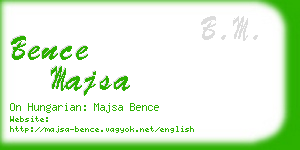 bence majsa business card